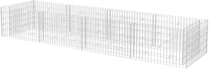 Gabion Raised Bed Silver Galvanized Steel Large Gardening Pots &amp Planters 142555