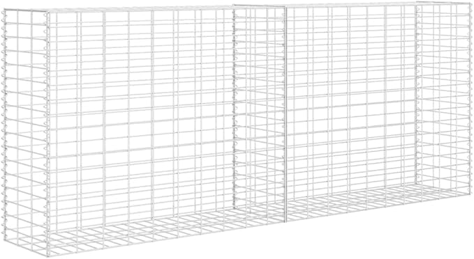 Gabion Basket Galvanized Steel 33.5x11.8x78.7 Gabion Raised Bed Gabion Cages Basket Steel Woven Gabion Net for Backyard Garden -AA