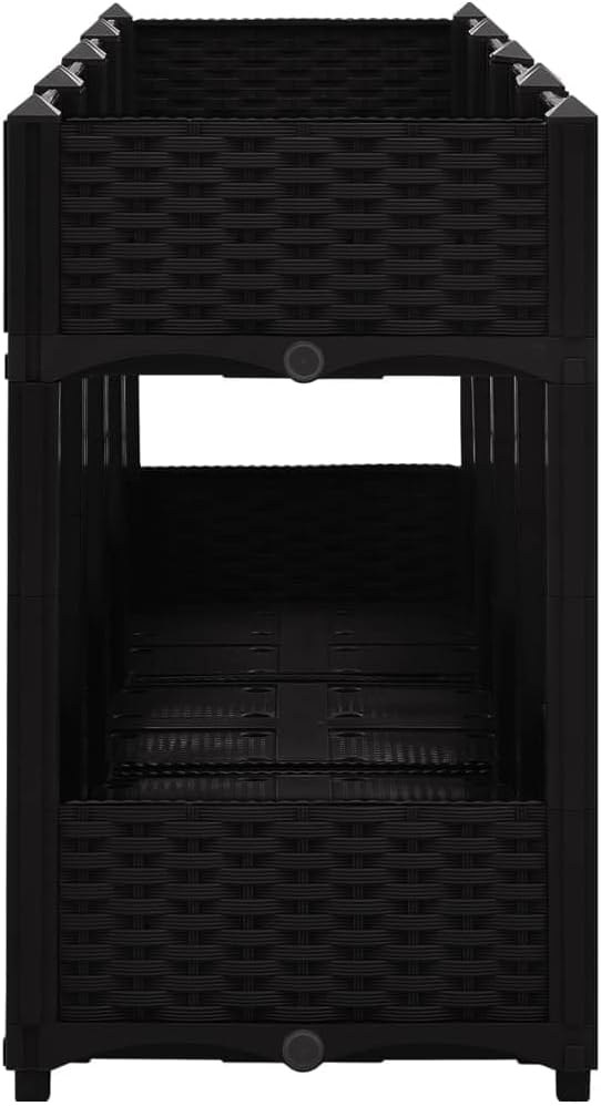 Raised Garden Bed for Balcony or Patio – Welded Wire Steel Cages Galvanized Retaining Walls Black Polypropylene Fence Landscape Bed
