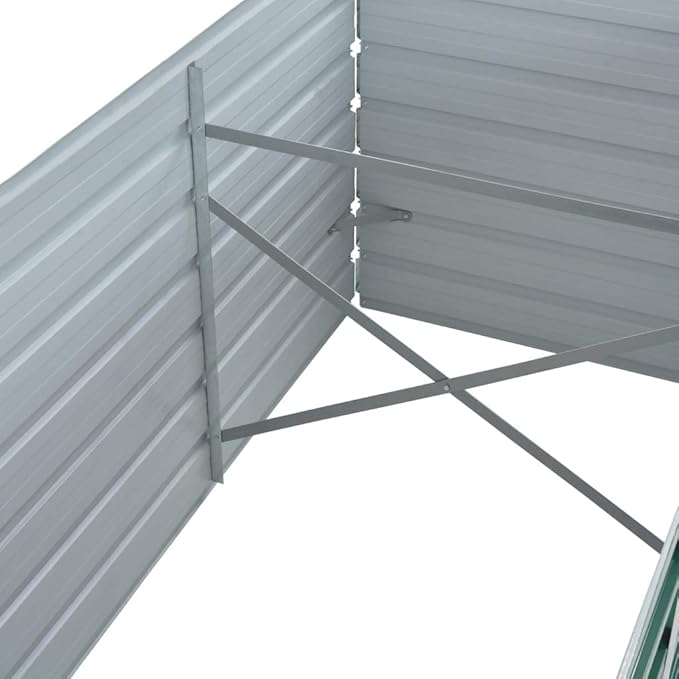 Garden Raised Bed Galvanized Steel 126x31.5x17.7 Green
