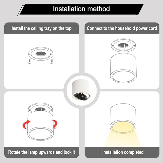 Spotlight 2.9 Cylinder Spotlight Adjustable Semi Flush Mount Spotlights Exposed Mounted Focus Accent Lamps