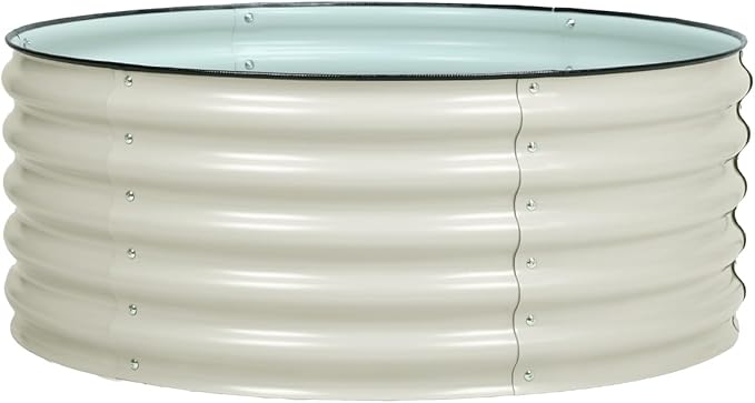 BPS Metal Raised Garden Bed 3.5FT Diameter Galvanized Planter Raised Garden Boxes for Flower Planters Vegetables Herb
