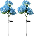 Plant Growing Lamps 2 Pack Hydrangea Flower Solar Led Light Outdoor Garden Lawn Lamps for Garden and Vegetable Patch Patio Country House Decoration(Blue-2 Pack)