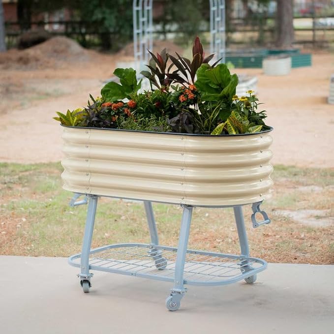 Vego garden 2' x 4' Raised Garden Bed with Legs and Wicking Cell System - S Series Perfect for Gardening Vegetables Herbs &amp Flowers - Outdoor &amp Indoor Elevated Planter Box -Modern Gray