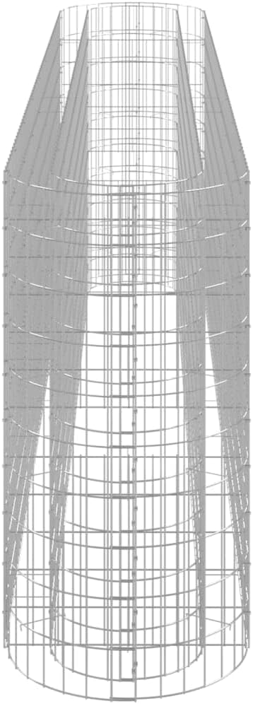 YAFF Large Rectangular Galvanized Iron Gabion Raised Bed Silver Metal Garden Planter for Outdoor Use 130 x 130 x 39 cm