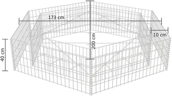 SKM Hexagonal Gabion Raised Bed 78.7x68.1x15.7
