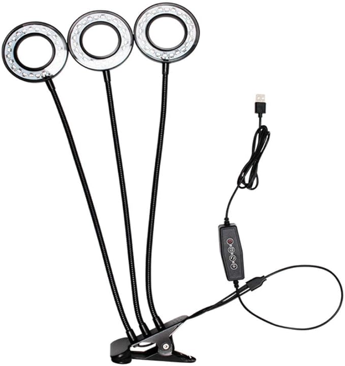LED Plant Light Three-Head Timed Loop Growing Lamps Full-Spectrum Succulent Fill Light Grow Lights for Hydroponic Greenhouse Garden 2 Pcs (Size : Single Head 5W)