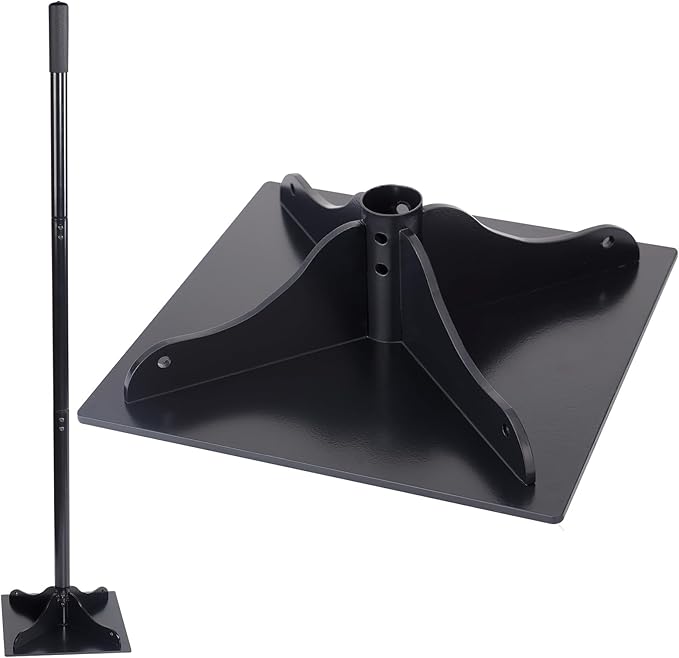 Acostop Heavy-Duty Steel Tamper 10x10 Inch Laborsaving Ergonomic Hand Soil Tamper Garden Landscaping Tool for Ground &amp Gravel Leveling Dirt Compactor 48 Inches Total