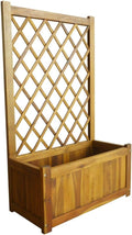 Natural Wood Planter Solid Fir Wood Medium Size Galvanized Wire Garden Steel Welded Grid Fence Landscape Triangular Fencing - Bed &amp Rock Walls