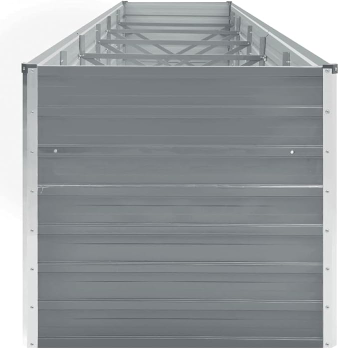 Garden Raised BedElevated Planter BoxRaised PlanterGarden BoxGarden BedPlanterfor Backyard Patio to Grow Vegetables Herbs and Flowers Galvanized Steel 189x31.5x17.7 Gray