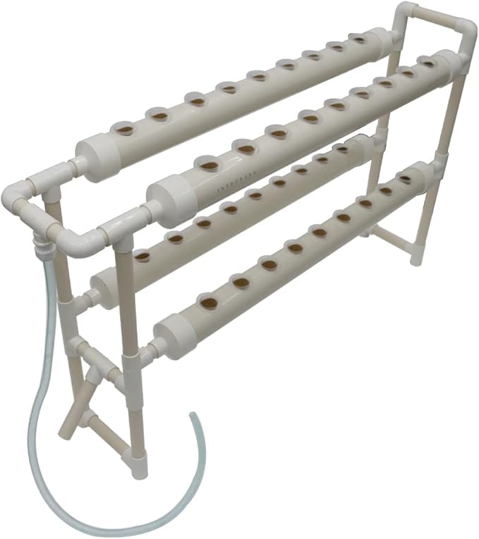 Wall-Mounted Hydroponic Grow Kit 36 Plant Sites Hydroponics Planting System 4 PVC Pipes Hydroponic Gardening Indoor System with 110V Water PumpPlanting SpongeHose