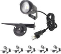 QUANS 6 Pack 5W Cool White Outdoor Landscape Spotlight LED Light Wall Mount Fixture Lamp Waterproof Stake Spike Stand for Pathway Lawn Garden Yard Tree Grass Lighting 110V AC US 3Pong Plug