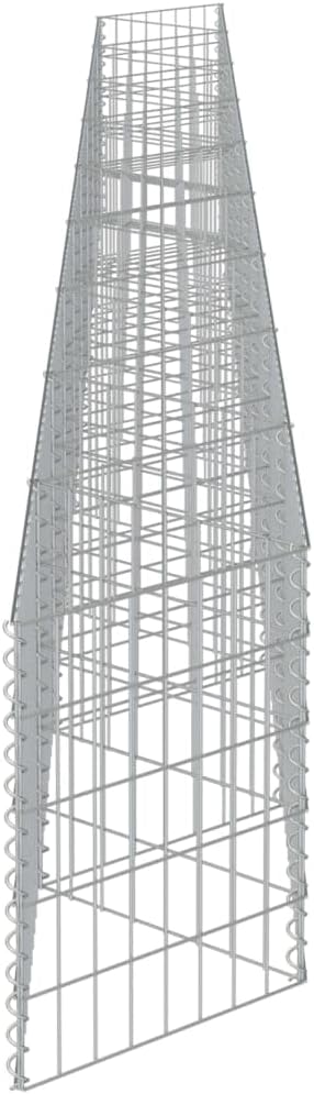 Galvanized Steel Gabion Planter Raised Bed Outdoor Garden Galvanized Steel Wire Mesh Grid Stone Wall Flower Raised Bed for Vegetables Flowers Plants 248x11.8x19.7 -AA