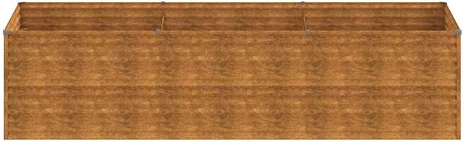 Corten Steel Garden Raised Bed 114.2x114.2x27.2 Rustic Planter Box Large Outdoor Metal Flower Pot for Vegetables Herbs Patio Backyard