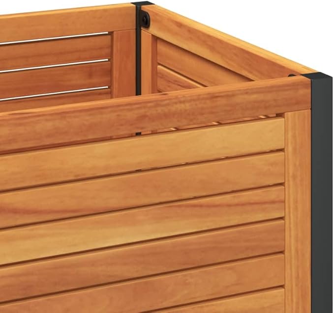 Rectangular Solid Acacia Wood Raised Garden Bed Oiled Finish 17.7 x 43.3 x 31.5 in Durable Planter for Outdoor Plants Indoor Gardening