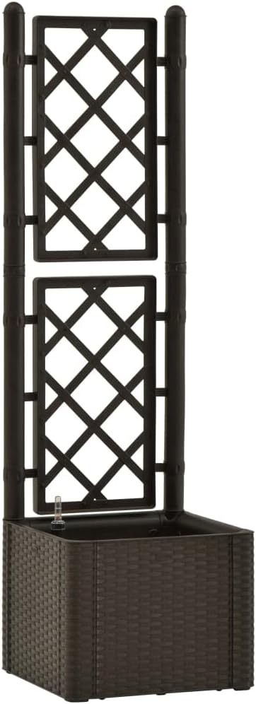 Garden Raised Bed PlanterGarden BedGalvanized Raised Garden BedPlanter Raised bedsGalvanized Planterwith Trellis and Self Watering System Mocha