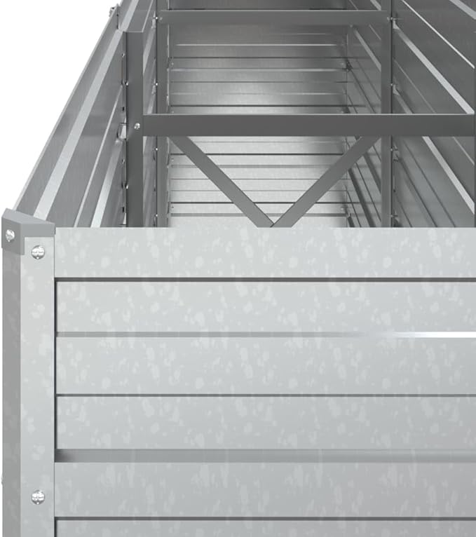 Garden Raised BedBalcony Planter BedsModern DesignGarden DecorationBackyard Raised BedsHerb PlantersHerb Plantersfor PatioCourtyardBalcony94.5x15.7x30.3 Galvanized Steel Silver