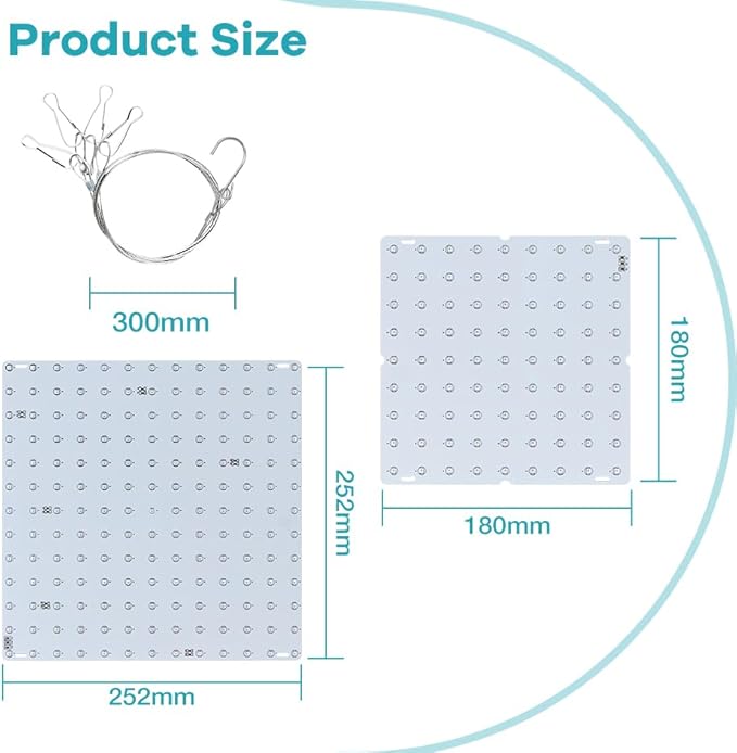 2PCS 200W LED Plant Cultivation Lights AC100-277V Sunlight Hydroponic Seeds Lamp UV/IR Greenhouse Tent Succulent Flowers Fruits Potting Cactus Vegetable Planting Lighting US Plug with Hook Hanging
