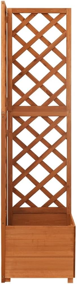 Corner Trellis Planter 15.7x15.7x59.1 Solid Fir Wood Triangular Raised Garden Bed with Built-in Lattice for Patio Balcony Small Space Outdoor Flower &amp Vegetable Herb Display