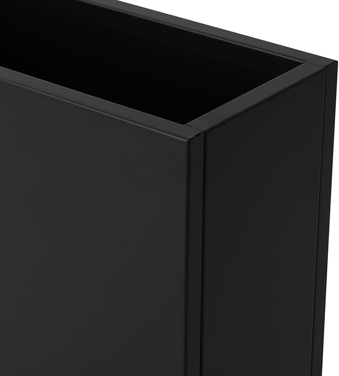 Metal Raised Garden Bed 20.5 * 10 * 22in Steel Rectangular Planter Flower Box for Indoor Outdoor Balconies Gardens Decks Patios Decks Front Porches (Black)