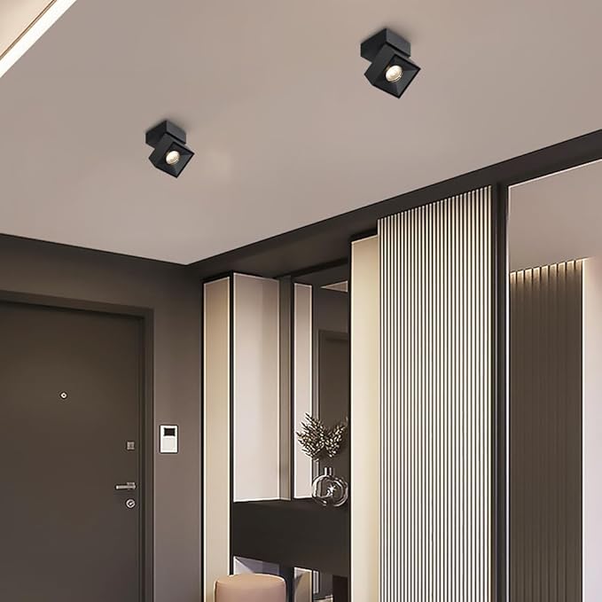 Led Spotlight Adjustable Ceiling Spot Light Art DIY Spotlights Gallery Picture Lighting Artwork Display Spots Lights Square Wall Swivel Lamps for Living Room Hallway