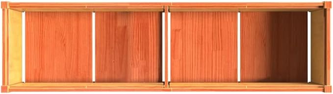 Large Garden Planter Wax Brown Solid Pine Wood Rectangular Outdoor Raised Bed Decorative Inlays 70.9x19.7x19.7 inch for Patio Balcony