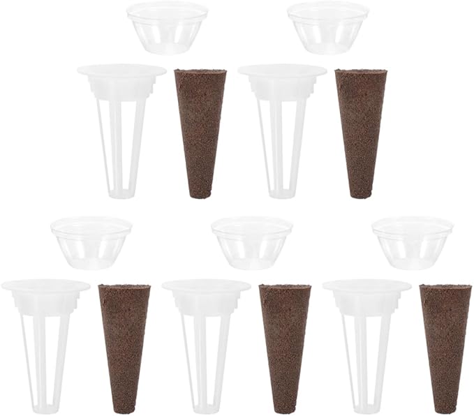 VANZACK 5sets Hydroponic Grow Basket Kit Humidity Domes for Soilless Plants for Indoor Gardening Includes Net Pots and Growing Accessories