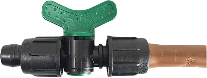 USA Made - 5 PACK Premium 1/2 Inch Drip Tape Irrigation Tubing 16mm Shut Off Valve Universal Perma-Loc Connector Barbed Locking Fitting - Fits All Brands Rainbird Netafim Etc. 16mm