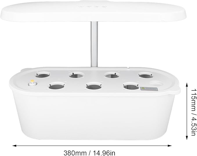 Hydroponics Growing System Kit 7 Pods Indoor Gardening System with 24W LED Grow Light 2 Smart Light Modes Microgreens Growing Kit (White)
