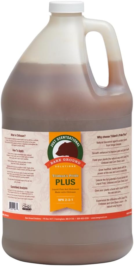 Just Scentsational TPCH-128G Trident's Pride Plus Organic Liquid Fish Fertilizer with Brown Algae Extract and Chitosan128 oz