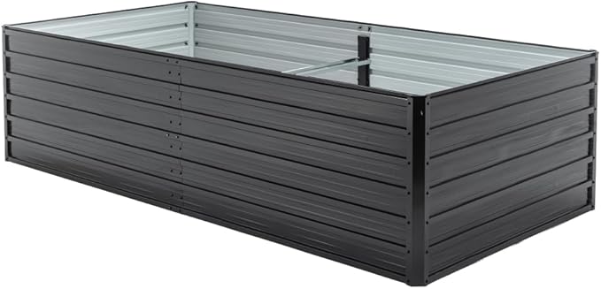 Heavy-Duty Galvanized Steel Raised Garden Bed for Outdoor Vegetables Flowers and Herb Planting – Rust-Resistant Metal Planter Box (8x4x2FT)