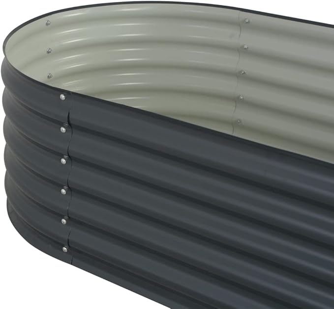 Garden Raised Bed 63x31.5x17.3 Galvanised Steel Gray