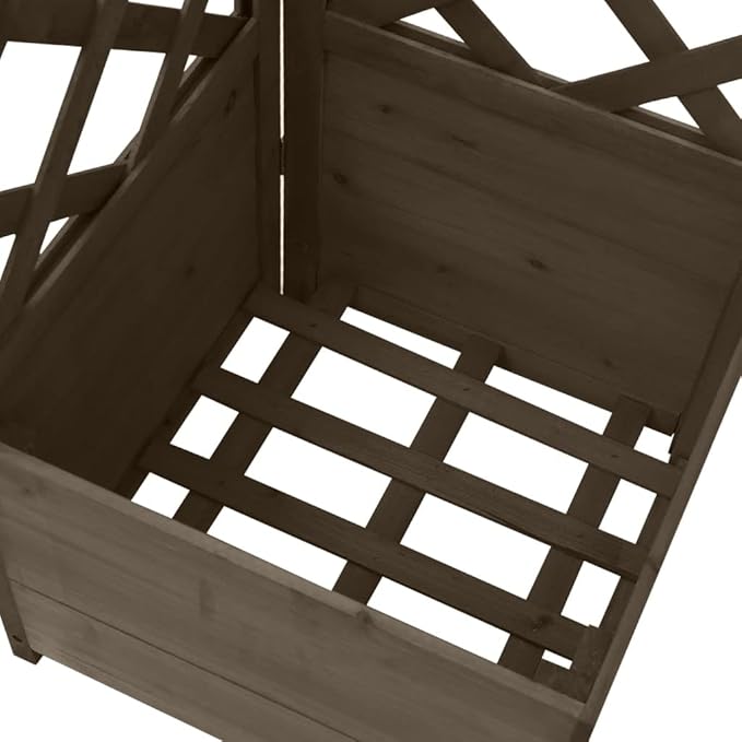 Corner Trellis PlanterWood Planter with Trellis Planter Box with Trellis Raised Garden Bed Outdoor for Plants Hanging Flower Baskets Gray 15.7x15.7x59 Solid Fir Wood