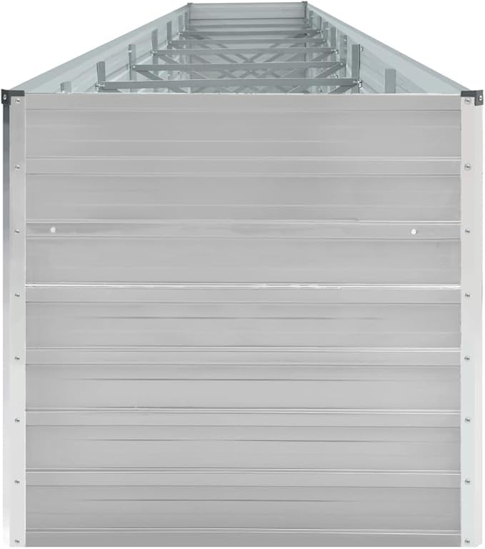 Garden Raised Bed Galvanized Steel 236.2x31.5x17.7 Gray
