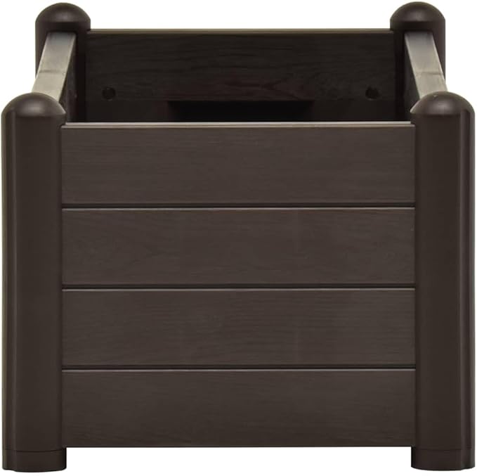 39.4 x 39.4 x 13.8 in Raised Garden Bed Brown UV-Resistant Planter Box 21.1 Gallon Polypropylene Medium Elevated Flower Bed for Patio Balcony Backyard and Terrace