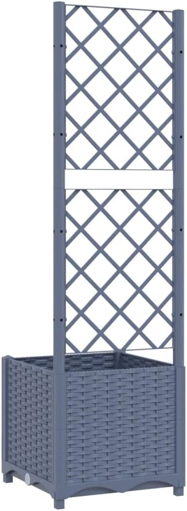 Garden Planter with Trellis Standing planters Garden beds Outdoor Planter Boxes Horse Trough planters Suitable for Courtyard Corridor Orchard Nursery Blue Gray 15.7x15.7x53.5 PP