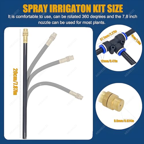 Drip Irrigation KitGarden Watering System DIY Automatic Irrigation Equipment Set for Lawn Raised Bed Greenhouse Plant Watering with 1/2-inch and 3/4-inch Dual-Specification Faucet adapters30m/98ft