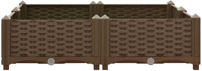 Raised Bed Brown Polypropylene Medium Durable Raised Bed Gardening Pots &amp Planters 316524