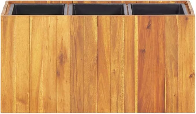 Garden Raised BedElevated Planter BoxRaised PlanterGarden BoxGarden Bedfor Backyard Patio to Grow Vegetables Herbs and Flowerswith 3 Pots Solid Acacia Wood