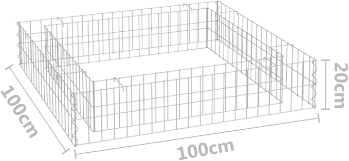 Gabion Raised Bed Galvanized Steel 39.4x39.4x7.9 iWeight-10 lbs