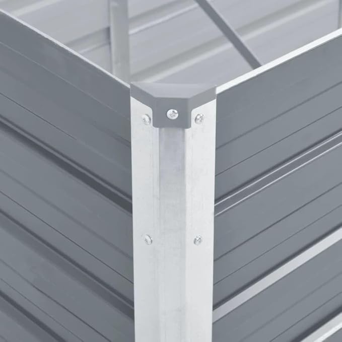 SKM Raised Bed Grey Galvanized Steel 157.5 x 31.5 x 17.7 in DurableGrey (Weight 27.91KG)