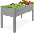 34x 30x 18Raised Garden Bed with Leg &amp Hooks for Outdoor Growing Vegetables and Herbs 4 x 2.5 x 1.8 Ft Elevated Wood Planter Box Stand Planter Raised Bed with Non-Woven Liner for Backyard Pa