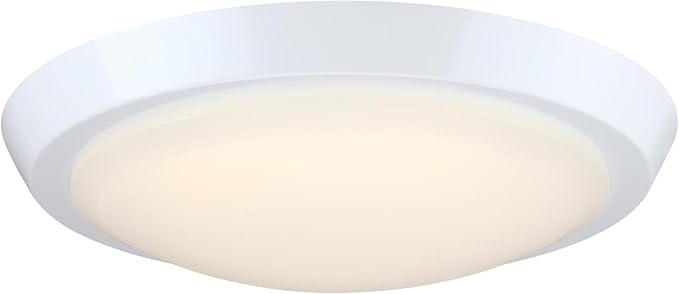 Westinghouse Lighting 6136900 Morrell Transitional One-Light 11 Inch 23 Watt LED Indoor Flush Mount Fixture with Color Temperature Selection White Finish Frosted Acrylic Shade