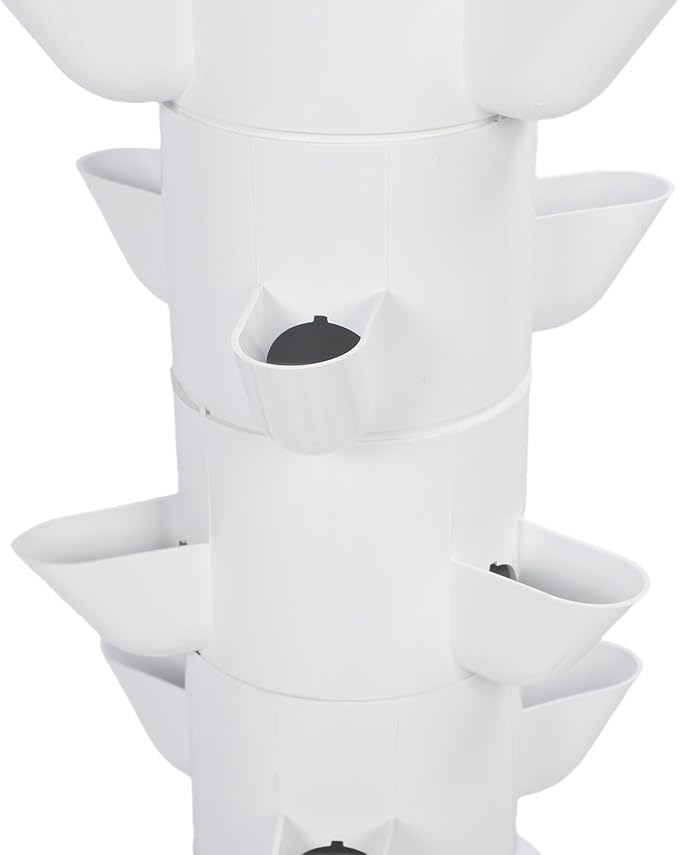 Respicefinem Vertical Hydroponic Growing System Space Saving 18 Hole Hydroponic Tower with 10L Watertank for Home Indoor Gardening Us Plug