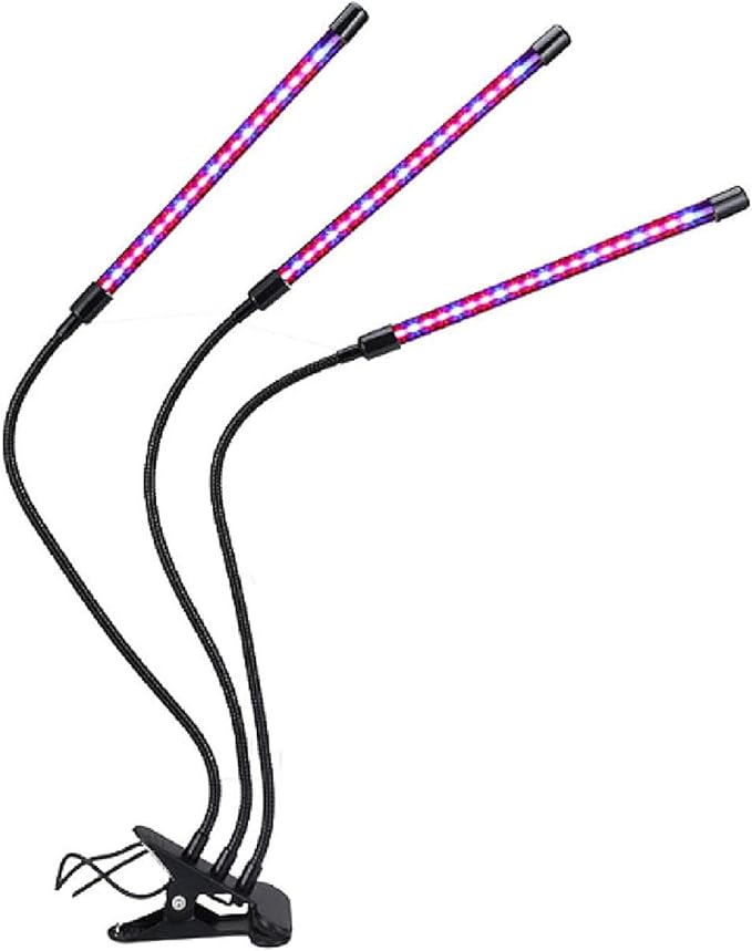 SEIWEI LED Plant Lamps Grow Light for Indoor Plant Full Spectrum LED Grow Lights with Timer Setting 3/9/12H Auto On&ampOff Flexible Gooseneck (3 Head)