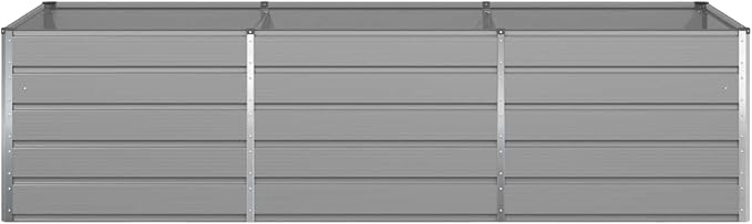 Galvanised Steel Raised Garden Bed Metal Planter Box for Outdoor Plants Vegetable Herb 114.17x39.37x29.53 Light Gray-222