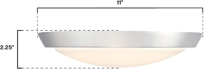Westinghouse Lighting 6136800 Morrell Transitional One-Light 11 Inch 23 Watt LED Indoor Flush Mount Fixture with Color Temperature Selection Brushed Nickel Finish Frosted Acrylic Shade