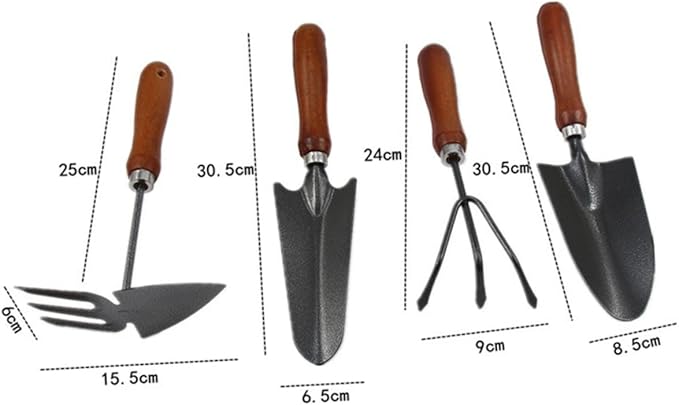 VOSAREA 3sets 4pcs Handle Garden Tools Set Mini Iron Spade and Shovel for Planting Weeding and Cultivating Durable and Lightweight Gardening Essentials for Plant Lovers 4pcs*3