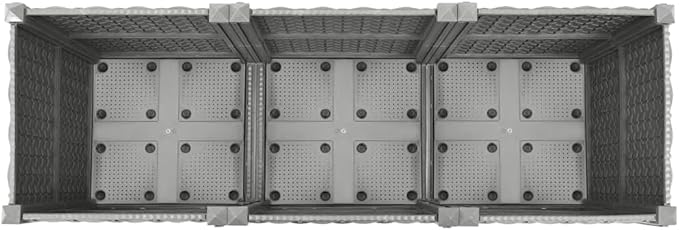 Light Grey Polypropylene Raised Garden Bed 47.2x47.2x15.0 inch Planter for Outdoor Plants Durable Basketweave Textured Finish Easy Assembly for Patio Deck Balcony