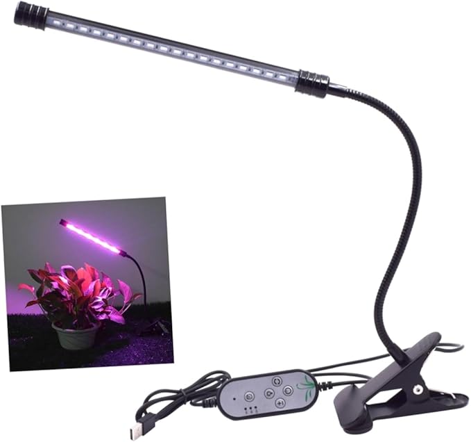 GANAZONO 9w Dimmable Led Plant Lights Levels Grow Lamp for Indoor Herb Garden Grow Light Led Timer Function for Vegetative Growth